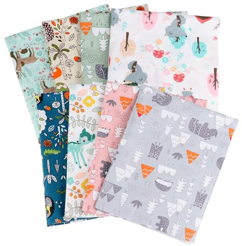 Baumwollstoff Patchwork Stoffe, Stoffe zum Nähen Patchwork Stoff Baumwollstoff Meterware Stoffpaket für DIY Nähmuster Handwerk (8 Stück 40 x 50 cm)