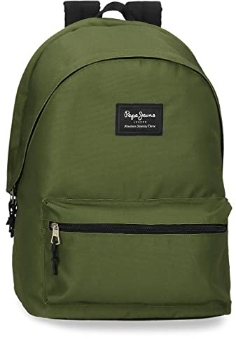 Pepe Jeans Jungen Aris Gepäck – Kuriertasche (1 Stück), grün, One Size, Laptop-Rucksack mit Doppelfach