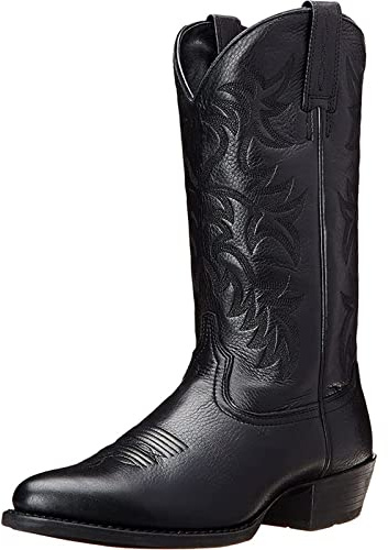 femflame Cowboy Boots for Men Square Toe Distressed Work boots Embroidered Western Boots Traditional Country Boot