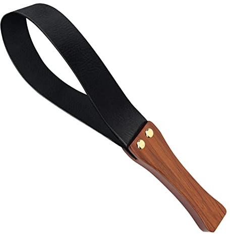 Coolrunner 19 Inch Riding Crop for Horse, Leather Paddle with Anti-Slip Wooden Handle, Equestrianism Crops, Black Crops for Horses (Black)