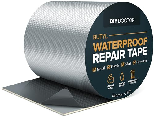 DIY Doctor Waterproof Tape for Leaks – 1 Pack of 150mm x 5m - Butyl Roof Sealant Tape - Outdoor Waterproof Repair Tape with Aluminium Foil