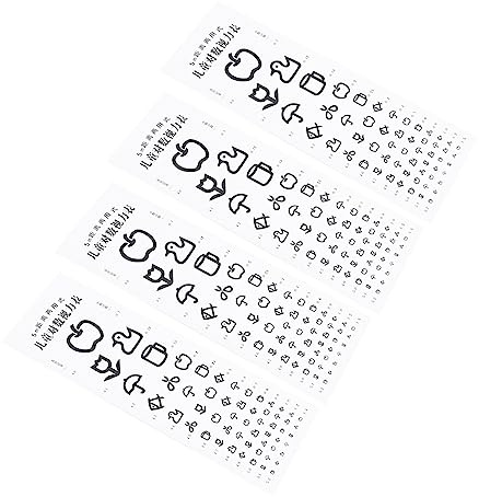 AOKWAWALIY 4 stycken seh tester för barn synskärpadiagram ögondiagram plast ögontest tabell synskärpa test snell- avståndsdiagram väggkarta vuxna nysningar PVC småbarn