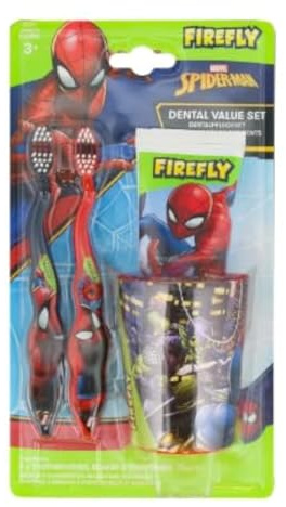 Lot de 4 brosses à dents Super Hero, 2 brosses à dents, 75 ml, dentifrice Spiderman et gobelet, brosse à dents pour tout-petits, brosses à dents pour enfants, brosse à dents