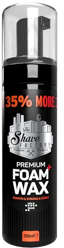 The Shave Factory Foam Wax - Keratin & Strong & Curls - 200ml (6.76 Fl. Oz) Volumizing Foam Hair Mousse, Hair Styling Mousse