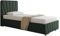 PANDA MÖBEL Boxspringbett 90x200 cm - RAY Kollektion - Modern Bett mit hochwertiger Bonell-Matratze - Polsterbett mit Bettkasten für Schlafzimmer - Dunkelgrün