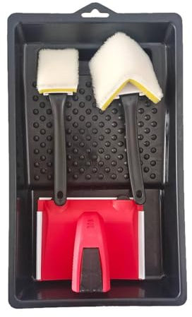 Strumento Paint Edger - Pennello Per Bordi | 4 Pezzi Con Finiture E Pad Per Ritocchi | Strumento Di Pittura Per Rifinire | Strumento Per Dipingere Piccoli Angoli | Pittore Bordi | Tagliabordi Per Vern