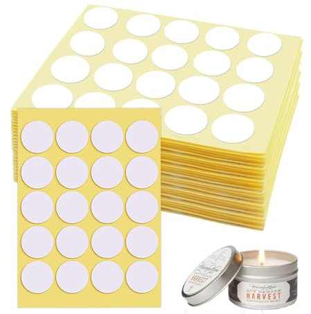 Yuerme 480 Pcs Candle Wick Stickers Heat Resistance Wick Stickers Double-Sided Wick Sticker for Candles Making Adhere Steady in Hot Wax Wick Sticker for Candles