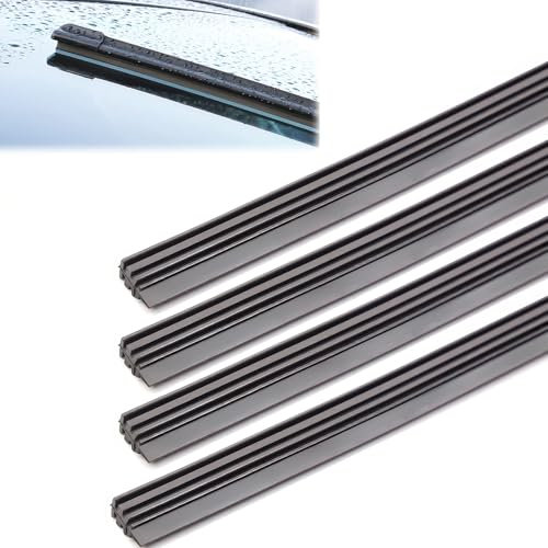DHWEKU 4 Pezzi Gomma Universale per Tergicristalli,650mm Gomme per Tergicristallo di Ricambio,Gomma Tergicristallo Universale,Gomme di Ricambio per Tergicristalli,Ricariche per Spazzole Tergicristallo