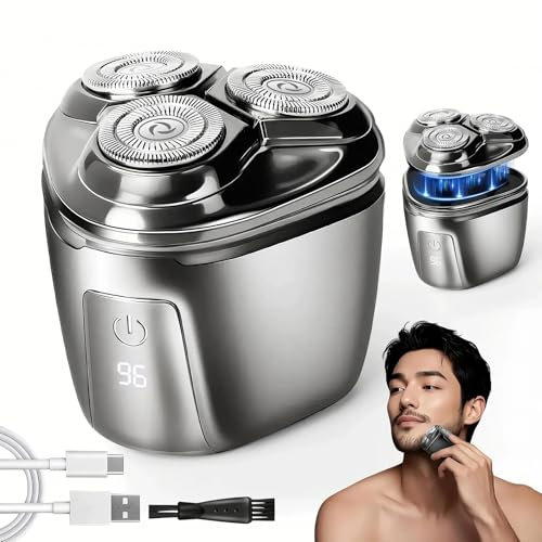 Rasierer Herren Elektrisch Rasierapparat, Magnetische 4D Mini-Shave Elektrorasierer mit Präzisionstrimmer, Tragbar Elektrorasierer für Männer Nass- und Trockenrasierer, IPX7 Wasserdicht