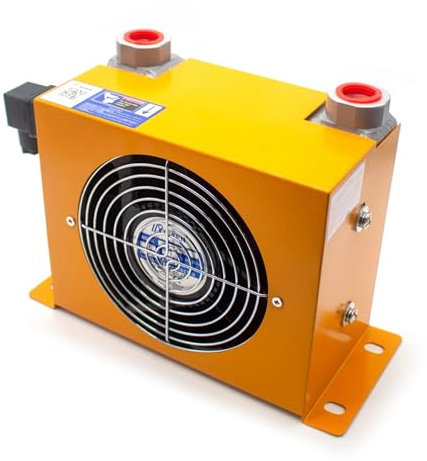 TIEOAXFT Radiateur d'huile hydraulique refroidi par air AH0607T-CA, série AH, Ventilateur de Refroidisseur d'huile hydraulique en Aluminium à ailettes Plates, 40 l/Min, G3/4(AC 380V)