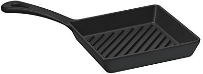 Lava ECO - Parrilla cuadrada esmaltada (hierro fundido, 15,2 cm), color negro