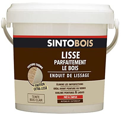 SINTO - Glättespachtel - Perfekte Holzglätte - Beseitigt Unebenheiten - Ideal vor dem Streichen oder Lackieren - Verleiht Farben und Lacken einen hervorragenden Glanz - Cremeartige Textur