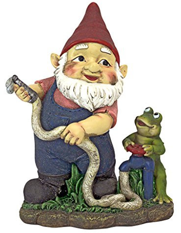 Design Toscano Firefighter Franz and his Frog Fire Brigade Garden Gnome Statue