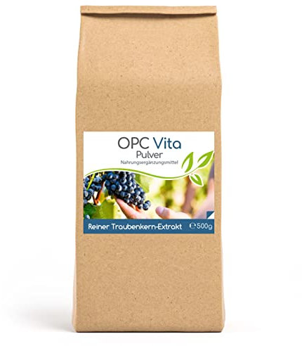 Cellavita OPC Vita Traubenkernextrakt - hochdosierte reine Premium Qualität - ohne Zusatzstoffe (Oligomere Proanthocyanidine) | 500g Pulver