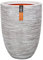 Capi Europe - Gefäß elegant niedrig Rib NL - 34x46 - Elfenbein - Öffnung Ø27 - Blumentopf für den Innen- und Außeneinsatz - Bruchsicher - 100% recycelbar - KOFI782