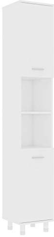 vidaXL Badrumsskåp vit 30x30x179 cm konstruerat trä
