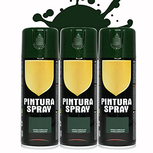 BESCH Pintura Spray 400ml para Metal/Madera/Plástico (Verde Carruajes, 400 ml (Paquete de 3)