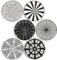 AHX Black Plate Set 8 Inch - Salad, Dessert, Appetizer, Lunch Plates - Porcelain Set of 6 - Dishwasher and Microwave Safe