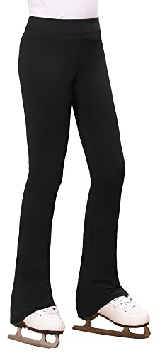 Stelle Girls Ice Skating Polar Fleece Warm Practice Training Legging Pants (Black, 6-7 Years)