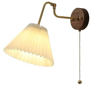 KXKLGWHN Japanese-style Walnut Wall Lamp, Creative Fabric Lampshade Wall Sconces, E27 Light Source Single-ended Wall Lantern, Wall-mounted Lighting Fixtures, Bedroom Bedside Decoration Wall Light