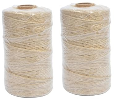 Cuerda de Yute Natural 3 Hebras 2mm, 2 Rollos para Manualidades y Decoració