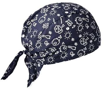 Bandana Pirata Bambino Cotone Estiva, Cappellino 1-3 Anni Regolabile Traspirante per Mare Spiaggia Sole Sport, Fantasia Colorata, Blu