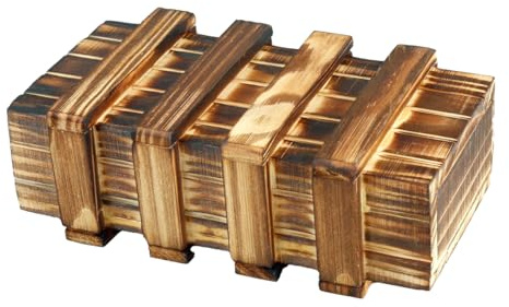 Thyonta Scatola magica in legno a forma di puzzle, con cassetto segreto, con 2 scomparti extra sicuri, per feste di compleanno e serate in famiglia, salvadanaio, doppia sorpresa, puzzle giochi per