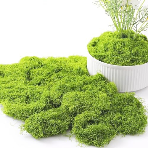 Lxoraziy 150g Muschio Finto per Decorazioni, Muschio Stabilizzato, Muschio Vegetale Finto in Nylon, per Composizioni Floreali, Bricolage, Verde Chiaro
