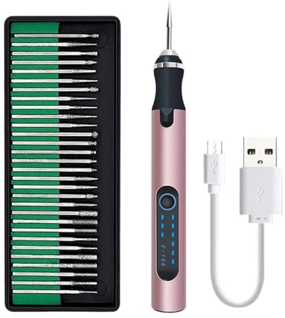 Doiyislem Bolígrafo grabador para todos los materiales, Bolígrafo grabador inalámbrico | Pluma de grabado eléctrica ajustable, herramienta de grabado,Potente herramienta de grabado de metal, pluma,