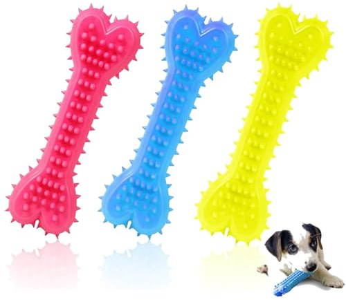 Lot de 3 jouets résistants aux morsures pour chiots et chiens de taille moyenne et grande.