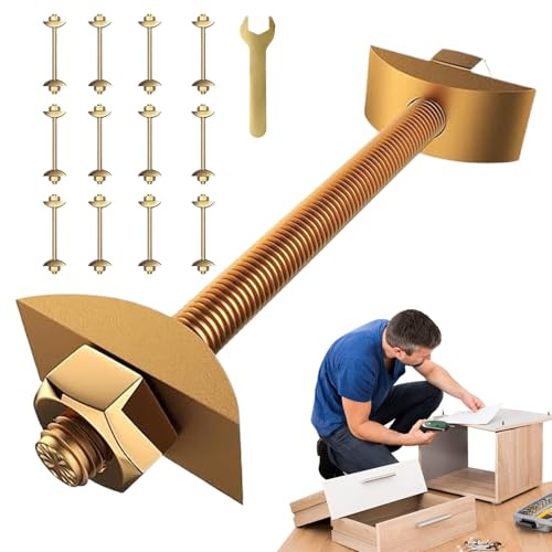 Giunti per Giunzione a Controparte,M8x10cm Kit Di Fissaggio Per Mobili | 12 Pezzi Dadi Bulloni Connessioni Metalliche per Banchi da Macellaio, Giunzioni Angolate, Letti e Tavoli