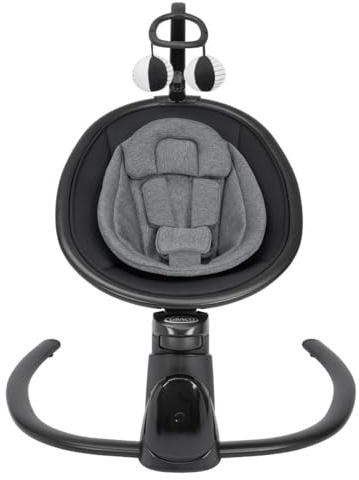 Graco Sway 'n Grow Bluetooth Soother with toybar, Suitable from Birth to Approx. 4 Years (0-18kg), with 6 Swaying motions, 4-Speed Vibration, Music, Height Adjust and Compact, Midnight Fashion