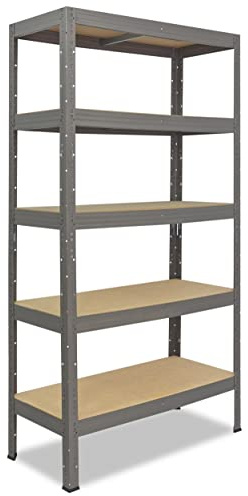 shelfplaza Pro 180x50x40 cm Schwerlastregal in grau mit 5 Böden und 200 kg Traglast pro Boden