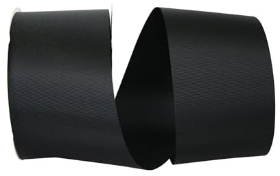 Reliant Ribbon Grosgrain Allure Ribbon, 3 Inch X 50 Yards, Black