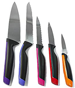 Tupperware Messer Universal-Serie lila Koch+pink+Gemüse orange+rot+blau Brot