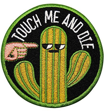 Finally Home Kaktus touch me and die Patch zum Aufbügeln | Patches, Bügelflicken, Flicken, Aufnäher