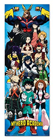 Grupo Erik: Poster da Porta My Hero Academia | 53 x 158 cm, Carta Lucida e Incorniciabile, Gadget da Muro
