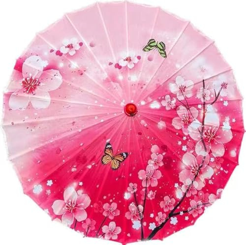 Bestage 33 Handmade Oiled Parasol Bamboo Silk Umbrella Chinese Japanese Art Classical Dance Umbrella Plum Blossom for Wedding Parties Photography Costumes Cosplay Decoration and Other Events