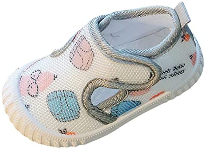 Chaussures d'apprentissage pour bébé - Respirantes - En maille - Semelle antidérapante - Chaussures d'extérieur - Semelle souple - Chaussures de sport en salle, gris, 17 EU