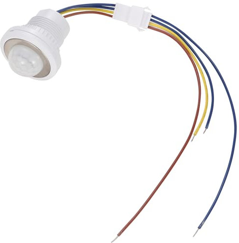 Greluma 1 PC Mini Interruptor de luz con Sensor de Movimiento AC 220V,retardo de Tiempo Ajustable,Interruptor de Sensor infrarrojo PIR de 85-265V,Detector de inducción infrarroja para LED de Tira