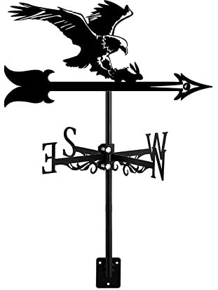 Adler-Statuen, Wetterfahne, schwarz, Wetterhahn, Orientierungsanzeige, Edelstahl, Wetterfahne, Messwerkzeug mit Rostschutzbeschichtung, Garten, Hof, Dekoration