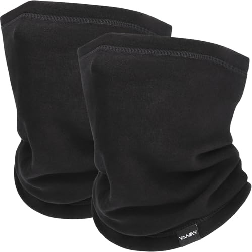 YANIKY Neck Gaiter Bufanda Tubular, Negro y Negro, Talla única Unisex Adulto