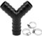 QWORK® 2-Wege Y-Verteiler, Waschmaschine Abfluss Adapter mit 3 Schlauchschellen