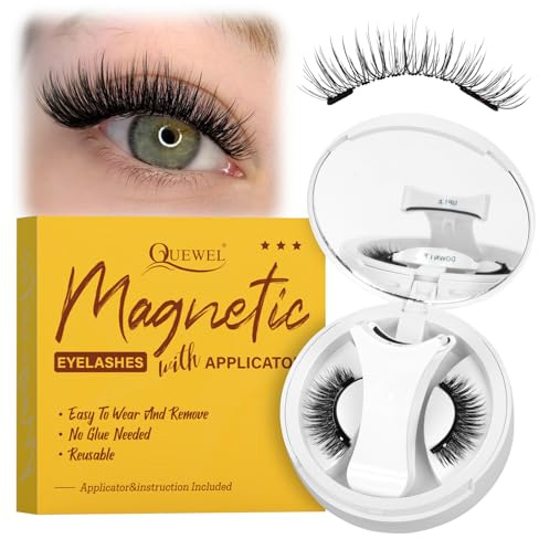 Pestañas postizas magnéticas reutilizables con aplicador, suaves y cómodas, fáciles de usar, se adaptan mejor a la forma del ojo (NZ-A)