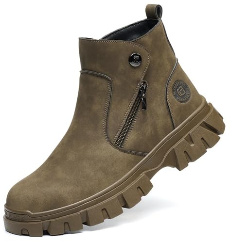 Unisex Welding Shoes ndustrial Steel Toe Anti Puncture Safety Sheos Constructon Anti Slip & Sparks Indestructible Work Boots (Brown, Adult, Men, 6, Numeric, US Footwear Size System, Medium)