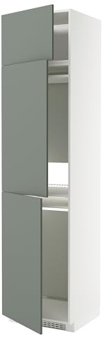 ProTuning METOD High cab f fridge/freezer w 3 doors, white/Nickebo matt grey-green, 60x60x240 cm