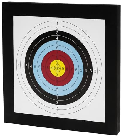 Target Arco Flecha Eva Foam Objetivo 50 mm Dicker Square 50 cm Bloque Diana Arco con 10 papeles de repuesto y 4 lápices de destino ABS Portátil Seguro para Principiantes Interior y Exterior