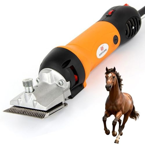 Elektrisk Hästklippare 690W, Elektrisk Hästsax med 6 Justerbara Hastigheter och Låg Vibration, Trimmer för Hästhår och Boskap, Husdjur yellow