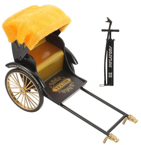 GALPADA Figura di Risciò retrò in Lega di Zinco Giallo Vintage Decorazione da Collezione per Ufficio e Casa Statuina Artigianale Classica