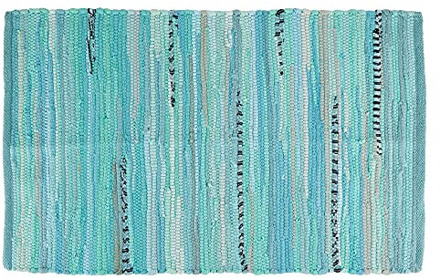 DII Chindi, Home Collection, Handgewebt, Multicolor, Flickenteppich, 50 x 80 cm, Aqua